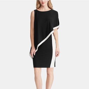 Ralph Lauren Asymmetrical Cape Dress